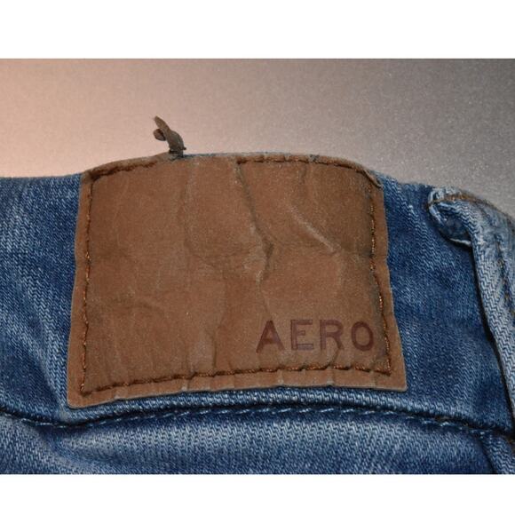 Aeropostale High Rise Curvy Jegging Women's 2 Distressed Ripped Denim Jeans Blue - Picture 5 of 9